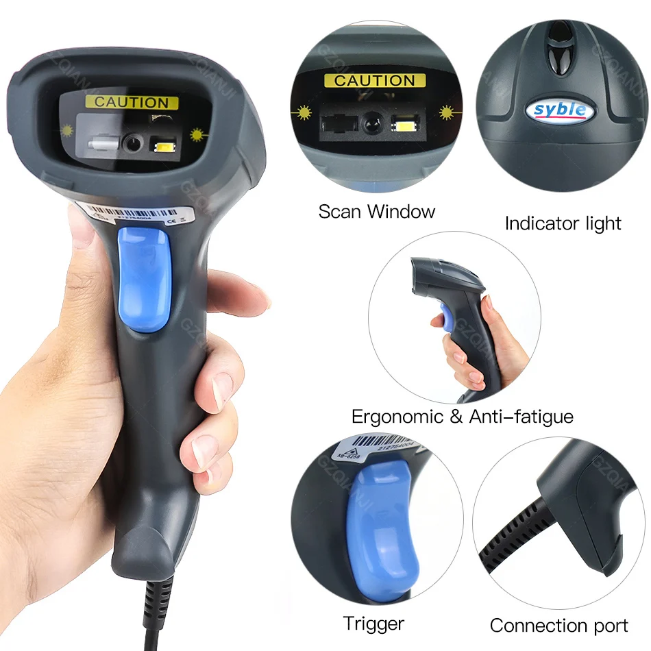 Ручной сканер штрих кодов 1D 2D QR USB проводной кода считыватель для POS матрицы