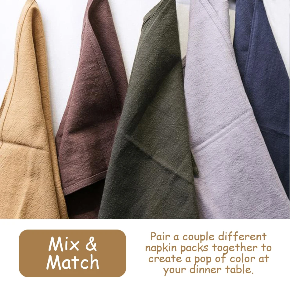 

4PCS Ramie Napkins,Reusable Cloth Table Mat,Kitchen Tableware Durable Flax Towel,for Dining Room Family Dinner Wedding Party