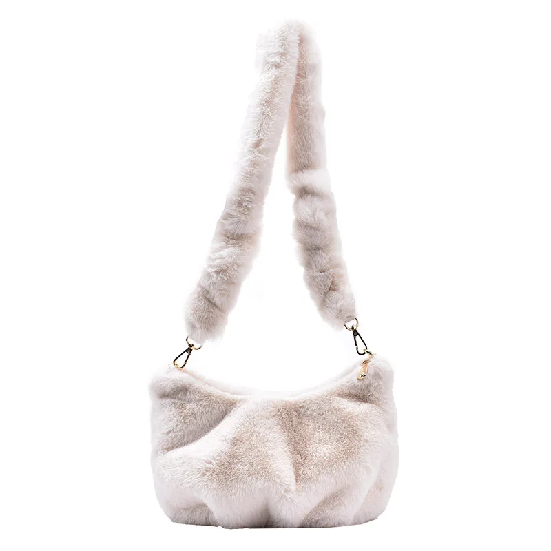 

Soft Faux Fur Big Crossbody Bags for Women 2020 Winter Branded Trend Handbags Women's Designer Trending Shoulder Bag and Purses