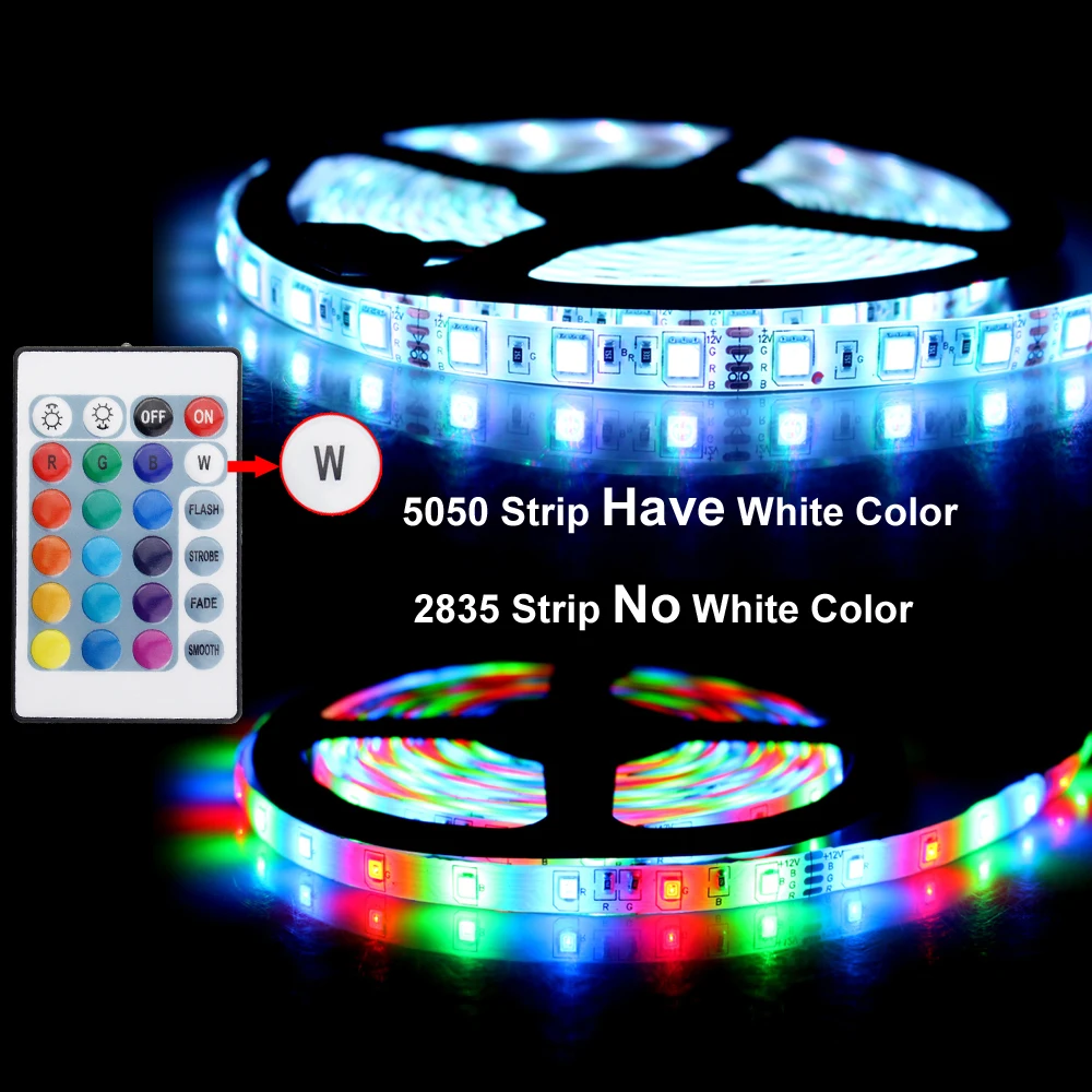 60 светодиодов/м 5 м Водонепроницаемая Rgb Светодиодная лента 5050 2835 3528 SMD 12 В Диодная Лента светодиодная Rgb лента Bande Tiars светодиодные полосы 12 в набор переменный ток