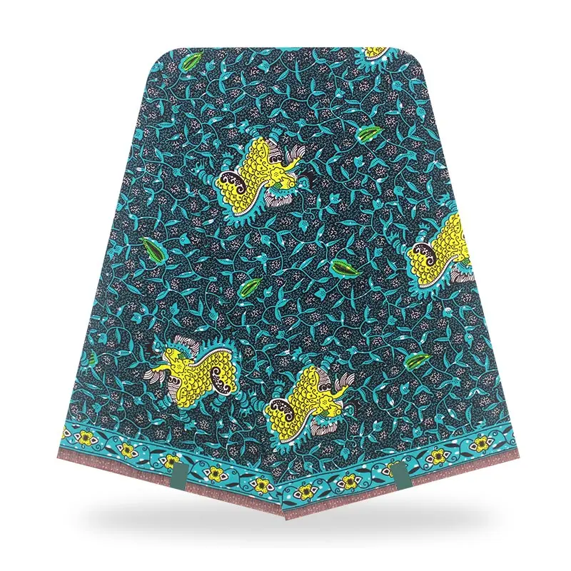 Настоящий синий лист Настоящая Африканская вощеная ткань принтом Анкары Высокое