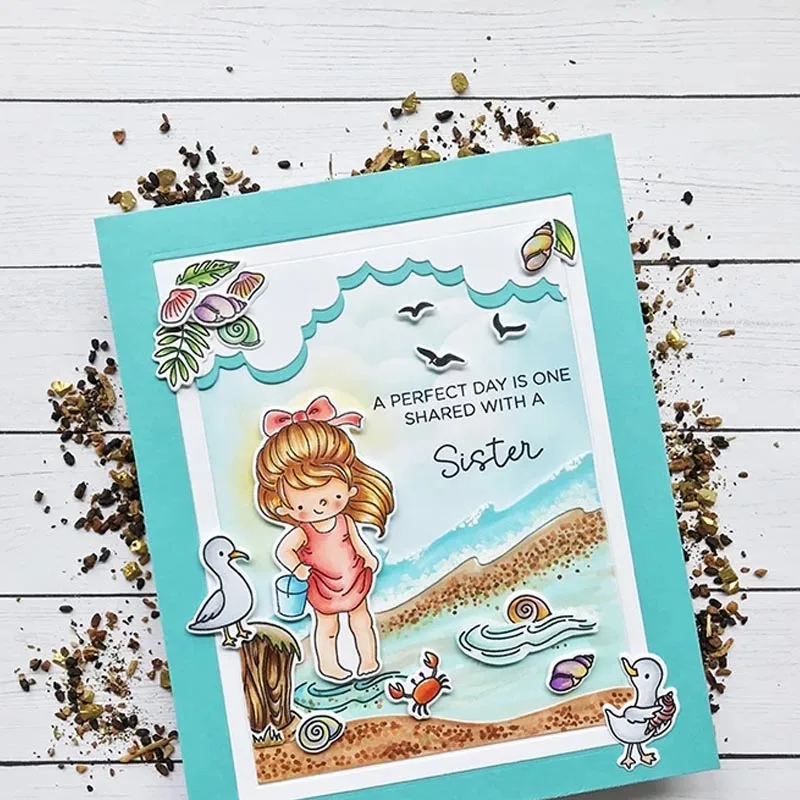 Металлические Вырубные штампы Морское небо в рамке The harmony Scene of sea and sky трафареты