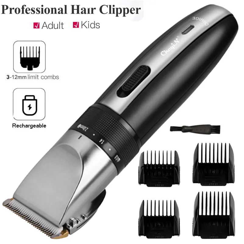 

Professional Hair Clipper Men's Barber Beard Trimmer Rechargeable Ceramic Blade Hair Cutting Machine Low Noise Adult Kid Haircut