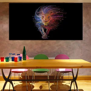 Wholesale extra size Print Oil Painting dropshipping Wall painting color lion Wall Art Picture Living Room colorful painting