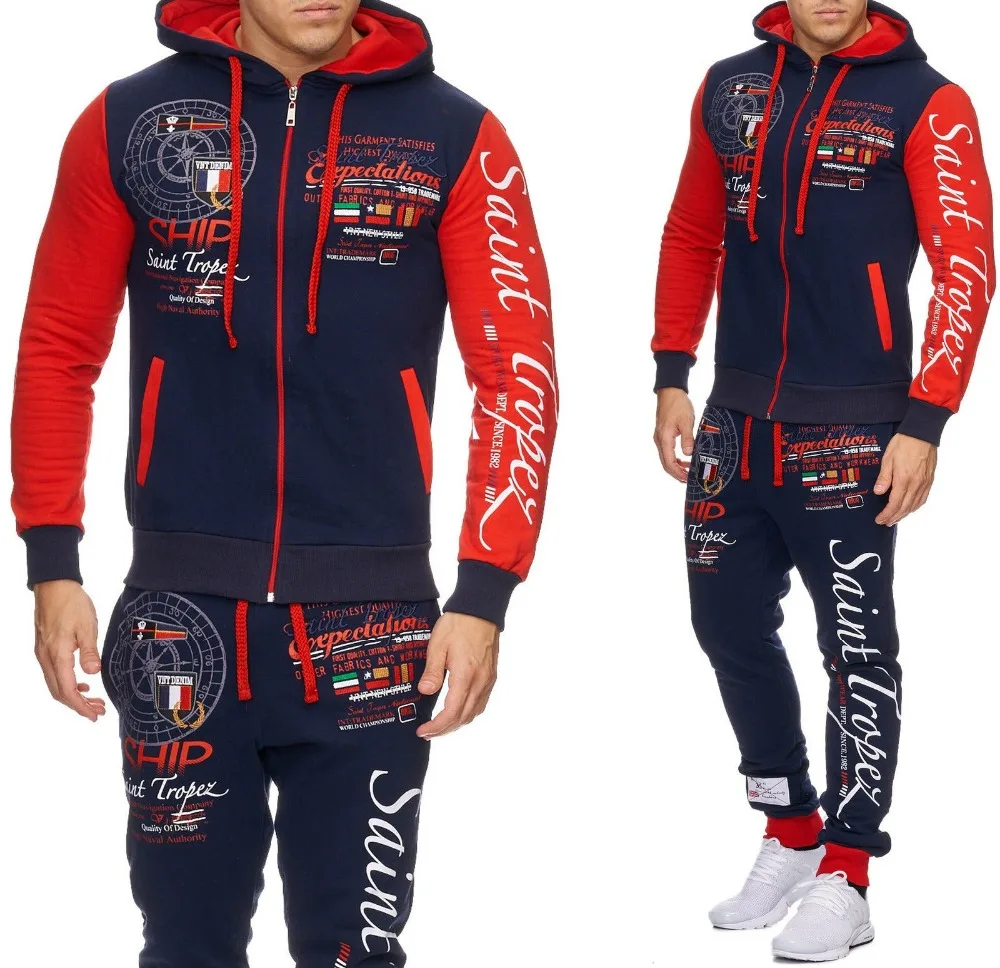 

ZOGAA Men Track Suit Fashion Sweatsuit Sportswear Mens Hoodies Sweatshirts with Pants 2 Piece Set Casual Outfits for Men