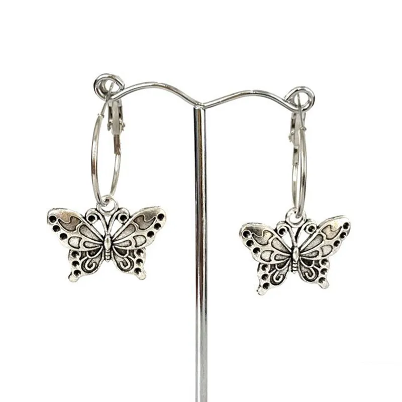 Серьги в стиле ретро с бабочками для женщин и девушек серьги золотого цвета