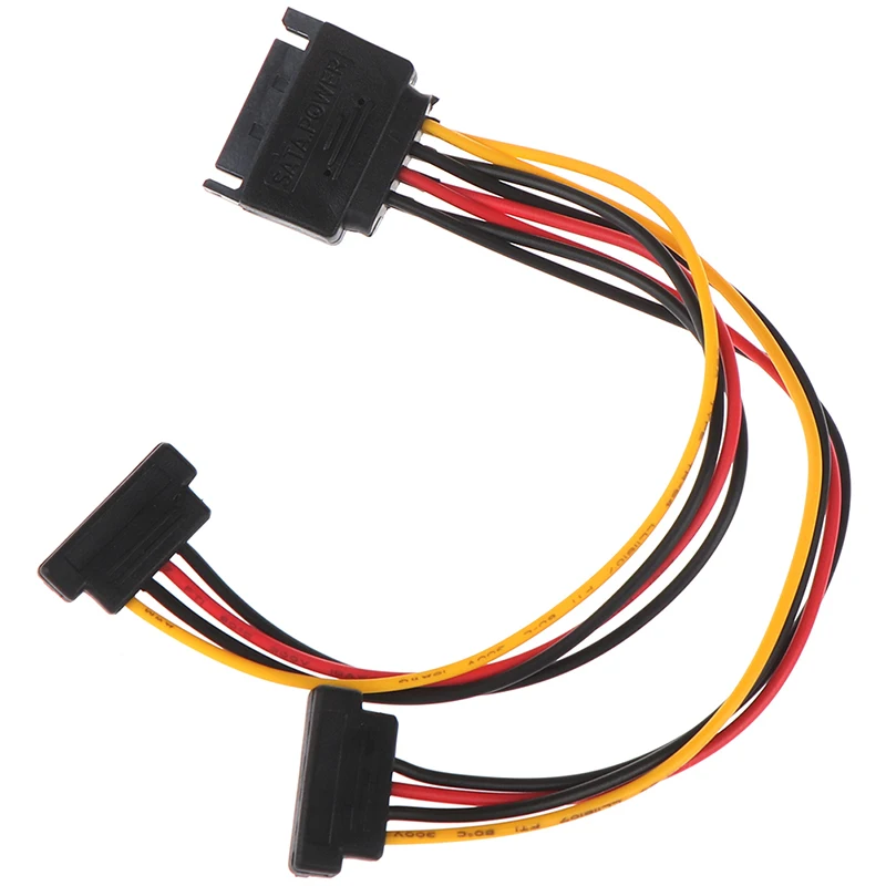 90 градусов SATA 15-Pin папа 2x15P Женский Y сплиттер адаптер кабель питания | Компьютеры и