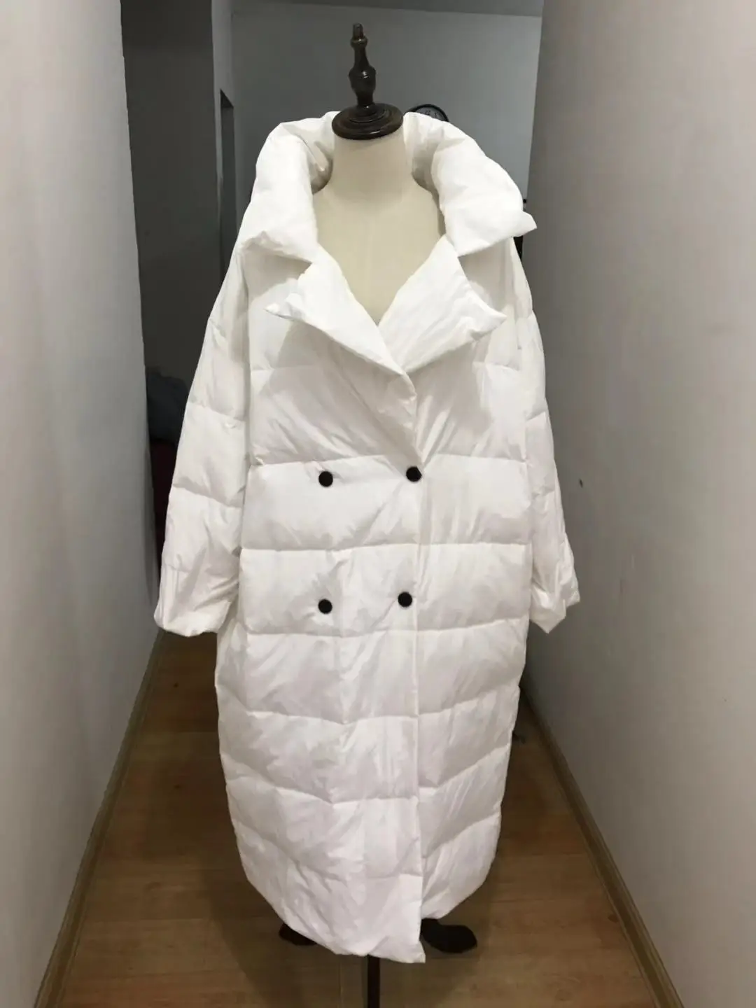 Зимнее пальто 7XL размера плюс, большой размер, 90% белый утиный пух, женский длинный пуховик, теплая куртка, двубортная, толстая, теплая парка F193
