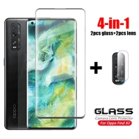 4 in 1 glass on find x2 tempered glass oppo find x2 x3 pro neo 3d full curved cover glass camera lens screen protector find x2