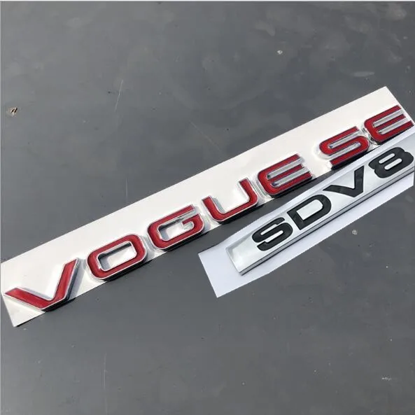 L SDV8 SCV6 Эмблема письмо бар для Range Rover VOGUE VOGUESE Расширенный Executive Edition автомобиля боковой край эмблема на багажник Стайлинг наклейка - Название цвета: SDV8 red VOGUESE