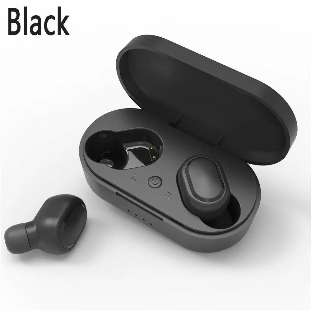 Yiwa для Xiaomi Redmi TWS Airdots гарнитура Bluetooth 5,0 наушники стерео наушники - Цвет: black