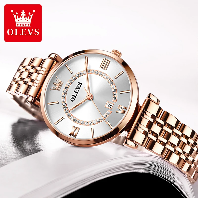 

OLEVS Fashion Casual Ladies Quartz Starry 30M Waterproof Single Calendar Watches Female Watch Trend Milanese Mesh Belt 6892