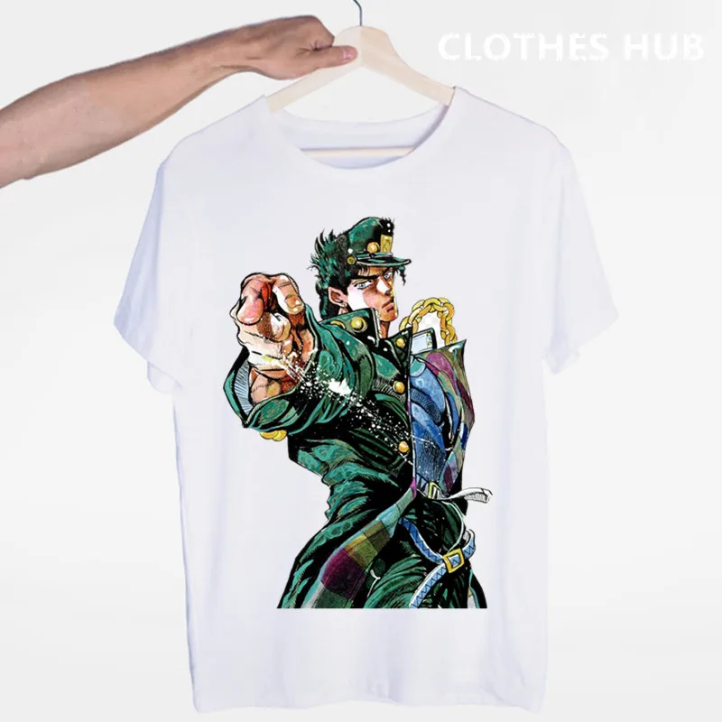 JoJo необычные приключения, забавные футболки для мужчин/женщин, японская футболка с аниме-принтом, повседневная футболка Jojo, хип-хоп топы, футболки для мужчин/женщин - Цвет: Шампанское