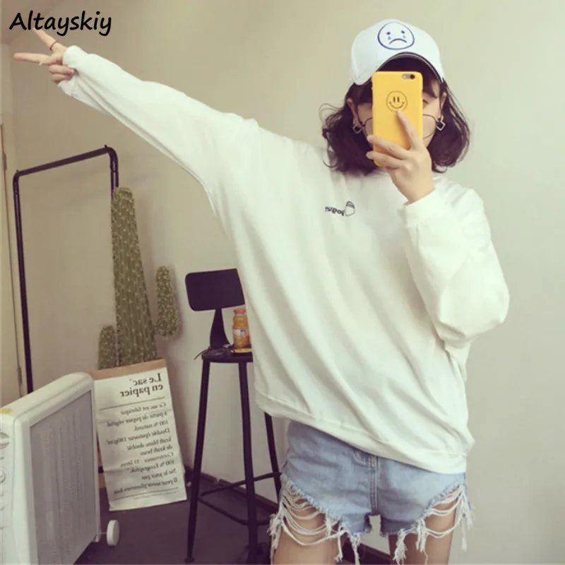 С рукавами летучая мышь Футболки с О образным вырезом больших размеров корейский