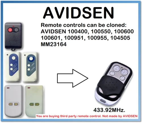 Универсальный пульт дистанционного управления AVIDSEN 100400 100550 100600 100601 100951 100955