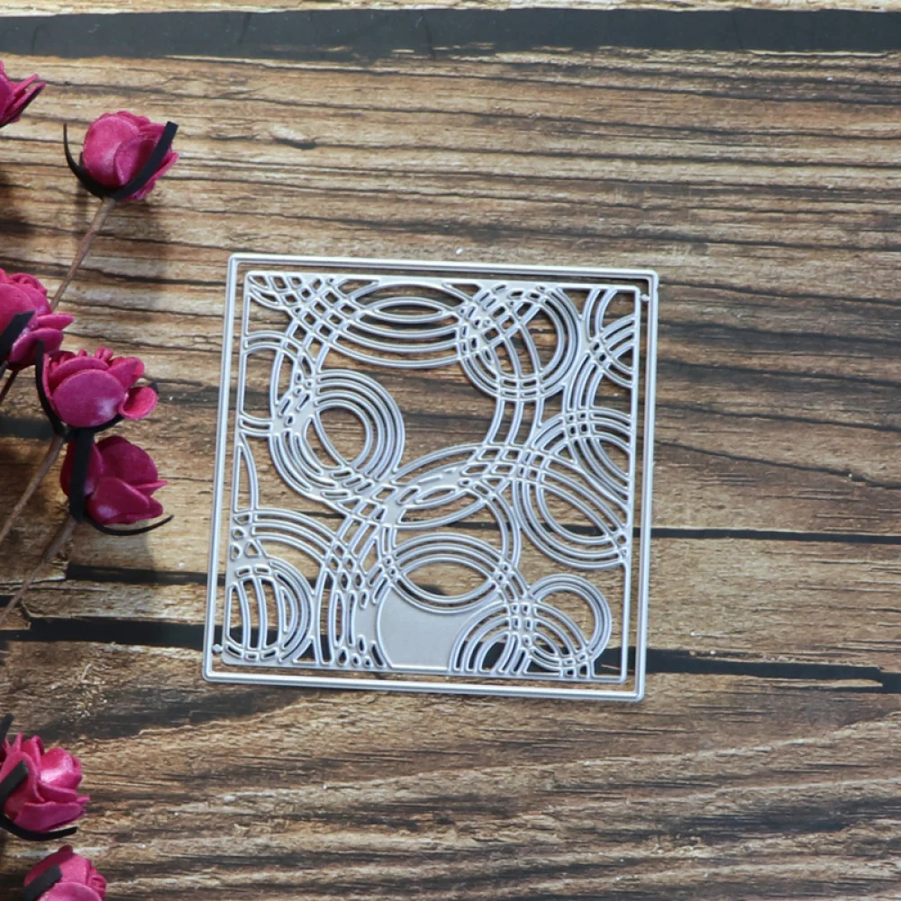

Square Frame Ring Background Metal Cutting Dies Stencil for DIY Scrapbooking Photo Album Paper Card Making Decorative