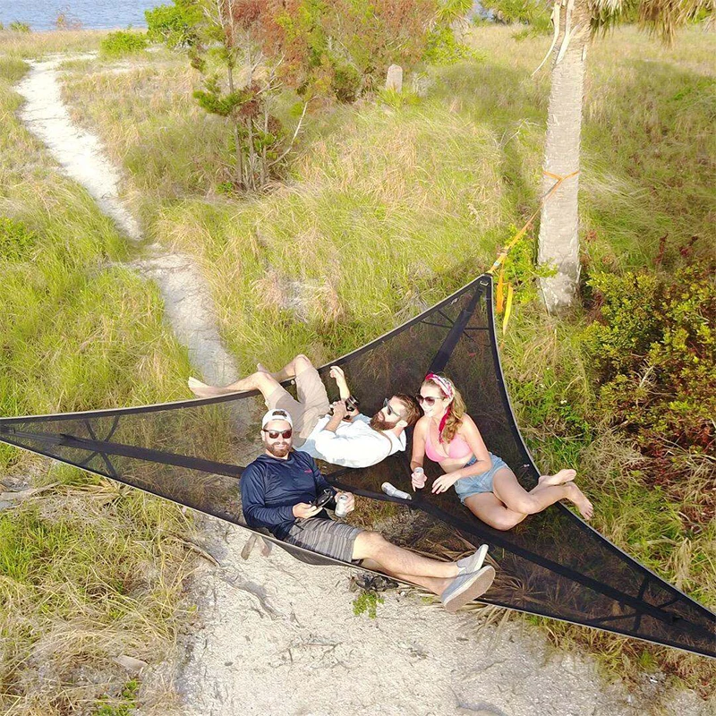 Портативный гамак, многофункциональный гамак треугольной формы, для отдыха на открытом воздухе, удобный для кемпинга и сна