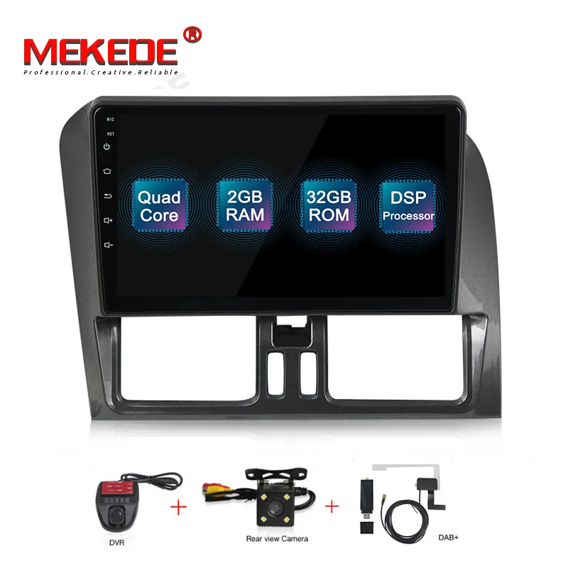 32G camera DVR DAB MEKEDE DSP 2Din автомобильный мультимедийный плеер для Volvo XC60 2010 2011 2012 левый руль автомобильный dvd-плеер навигация wifi - Цвет: 32G camera DVR DAB