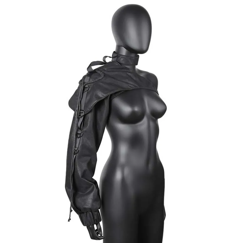 

Steampunk Arm Guard Black Leather Wrist Sleeve Halloween Show Cosplay Costume For Unisex Fashion Handsome Wristband PK130