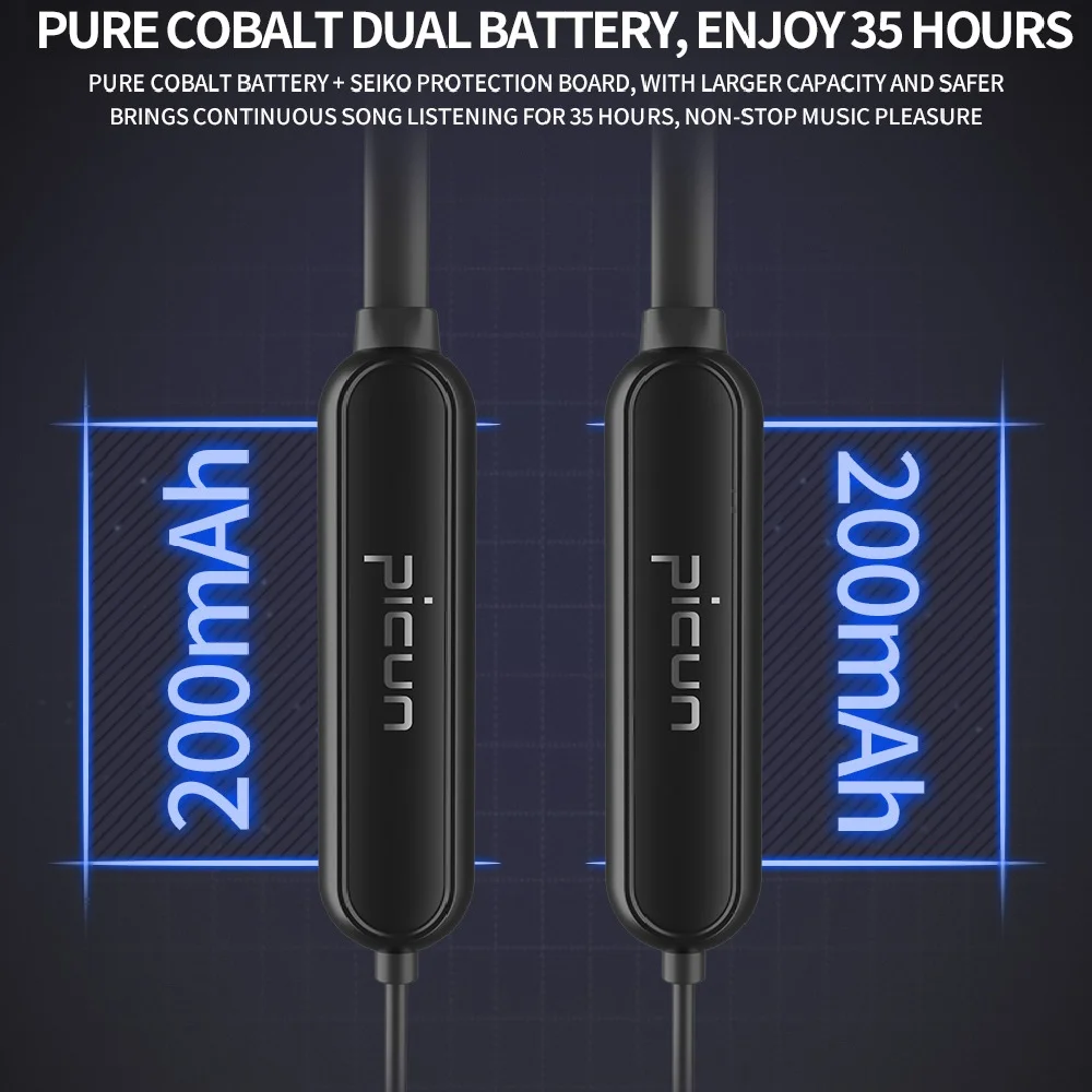 Picun H18X беспроводные Bluetooth наушники V5.0 IPX7 водонепроницаемая Спортивная гарнитура