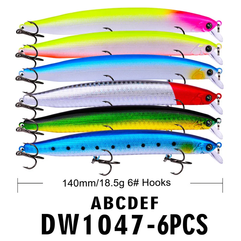 

Minnow lure 6 color lure plastic hard bait Bionic bait Popa Golden Dragon fake bait 14cm 18.5g