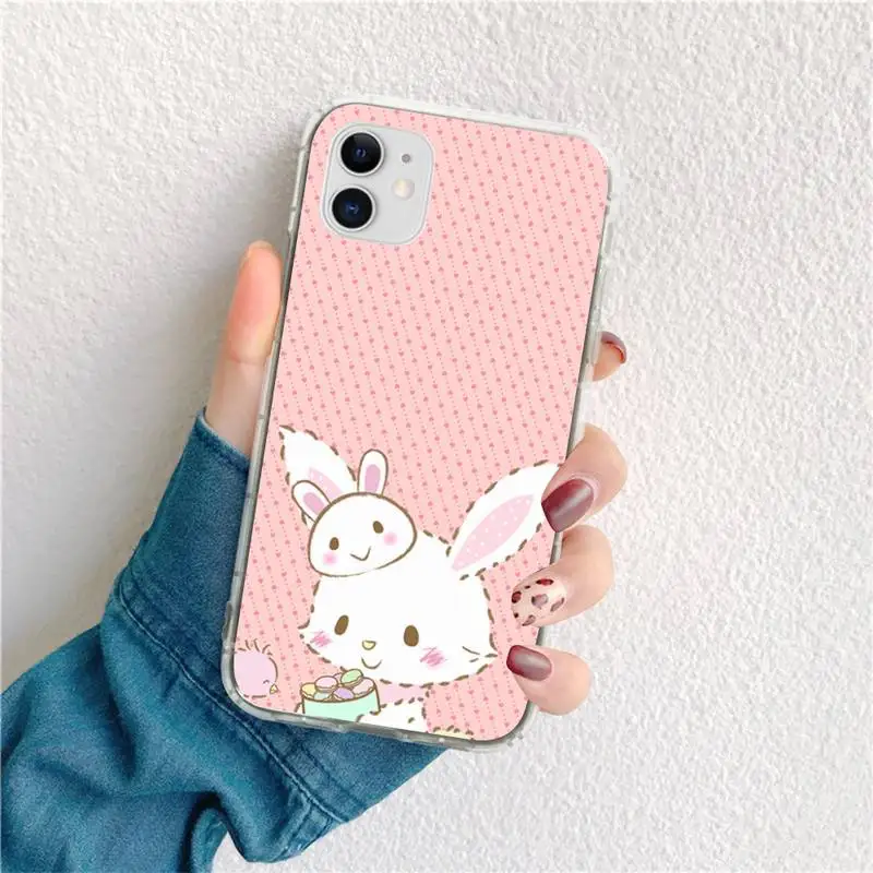 

Dabieshu Cute Rabbit Wish me mell Black Cell Phone Case for iPhone 11 pro XS MAX 8 7 6 6S Plus X 5S SE 2020 XR cover