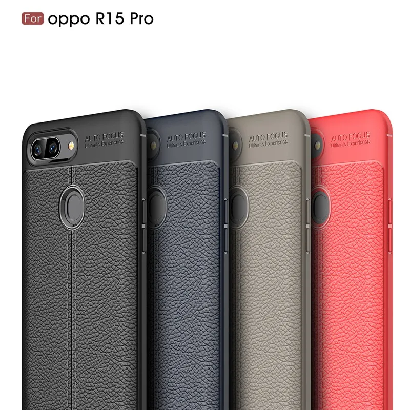 Роскошный ТПУ чехол UPaitou для OPPO R15 Pro с текстурой кожи силиконовый телефона
