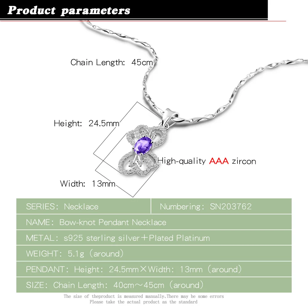 100% Стерлинговое Серебро 925 пробы ожерелье милые романтичные женские модели