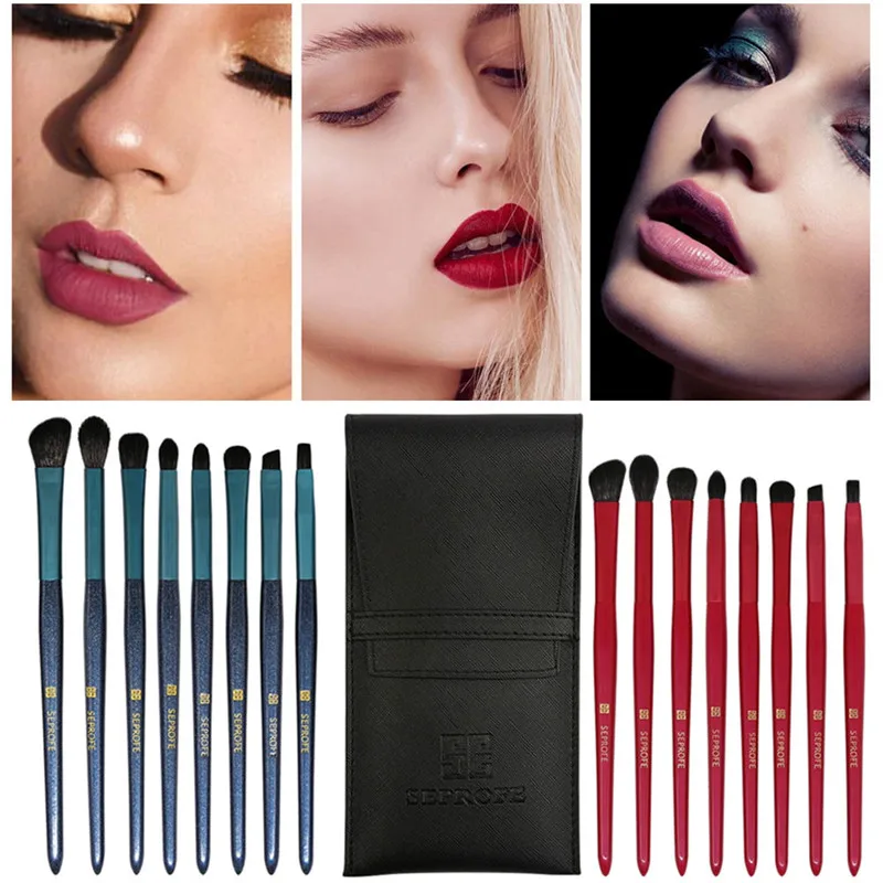 8 шт. рубиновые красные Синие Новые кисти для макияжа профессиональное
