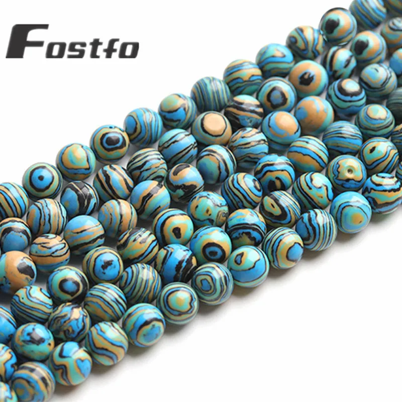 

Natural Stone Blue Malachite Beads Round Loose Spacer Beads For Jewelry Making DIY Handmade Bracelets 6/8/10mm