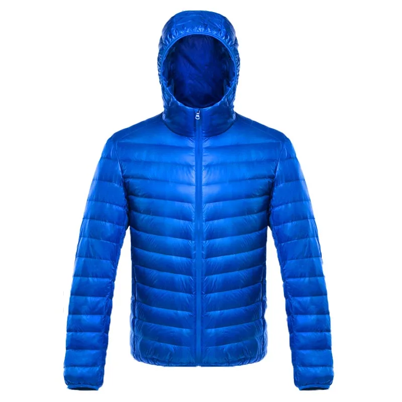 Куртка мужская зимняя на белом утином пуху легкая теплая водонепроницаемая |