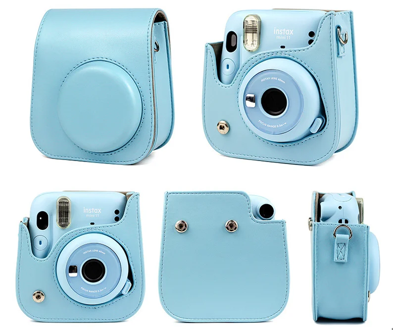 

For Fujifilm Instax mini11 PU Leather Case Smartphone Instant Protector Pouch Bag With Shoulder Strap for Fuji Instax mini11