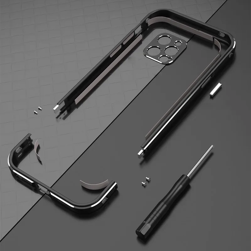 

Armor Metal Bumper Phone Case For iPhone 12 Pro Case Shockproof Aluminum Coque For iPhone 12 Pro Max 12 Mini 12 Frame Funda Capa