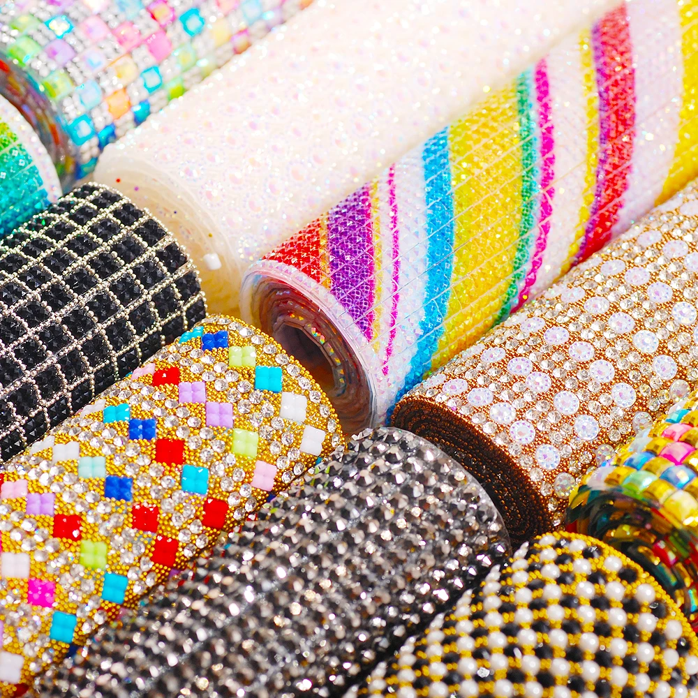 24x40 см Стразы с прямой основой Акриловые стразы сетчатой отделкой лентой