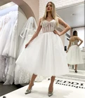 Короткое свадебное платье 2021, корсет, верх, кружевная ткань, органза, тюль, индивидуальный пошив, очаровательное Новое Женское платье