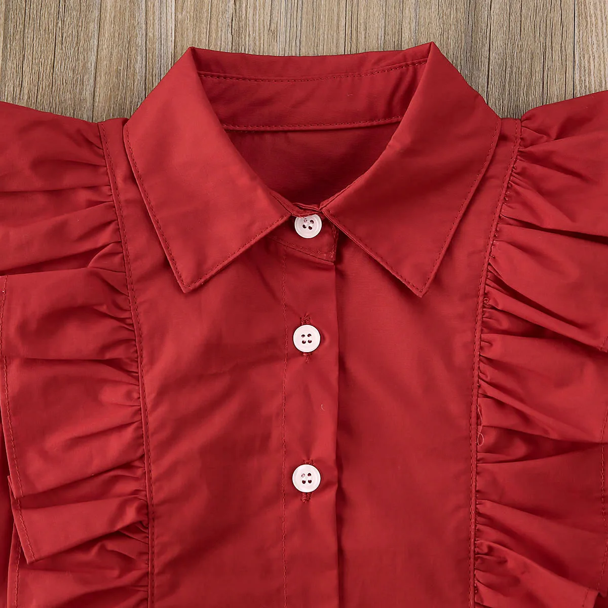 От 1 до 6 лет рождественские комплекты одежды для маленьких девочек топы с рюшами