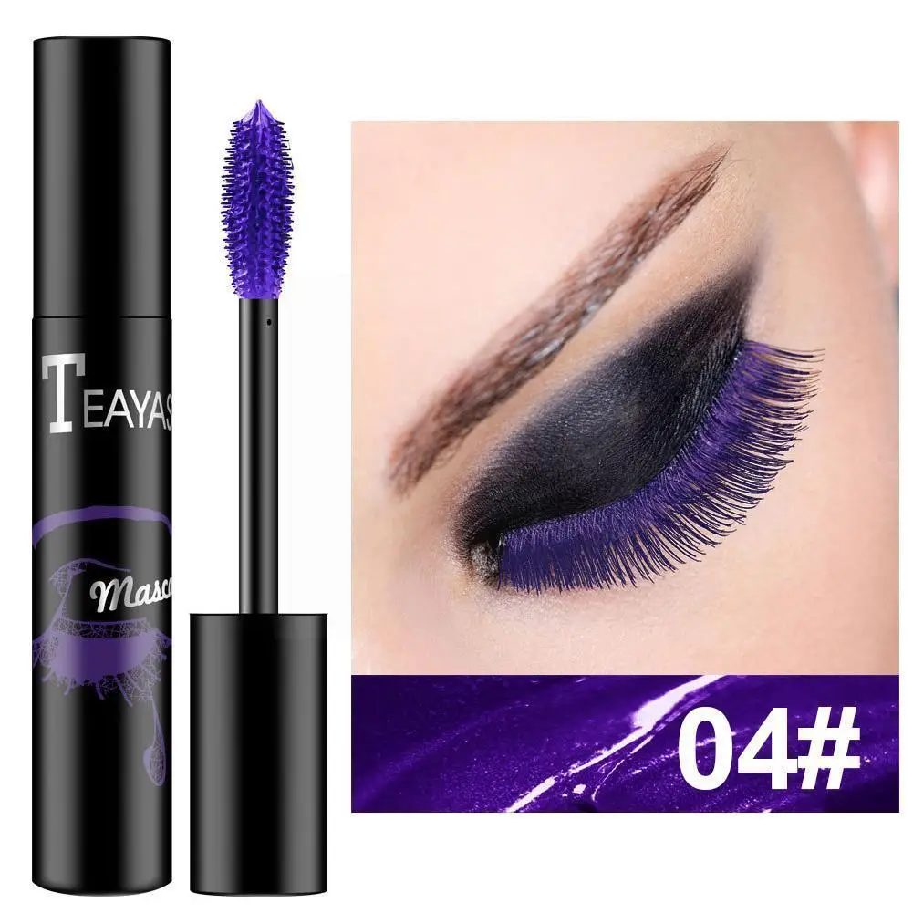 Color Mascara Waterproof And Quick Dry Not Blooming Mascara Blue Purple Lengthen Curling Color Eyelash Black Long Gold L8e9