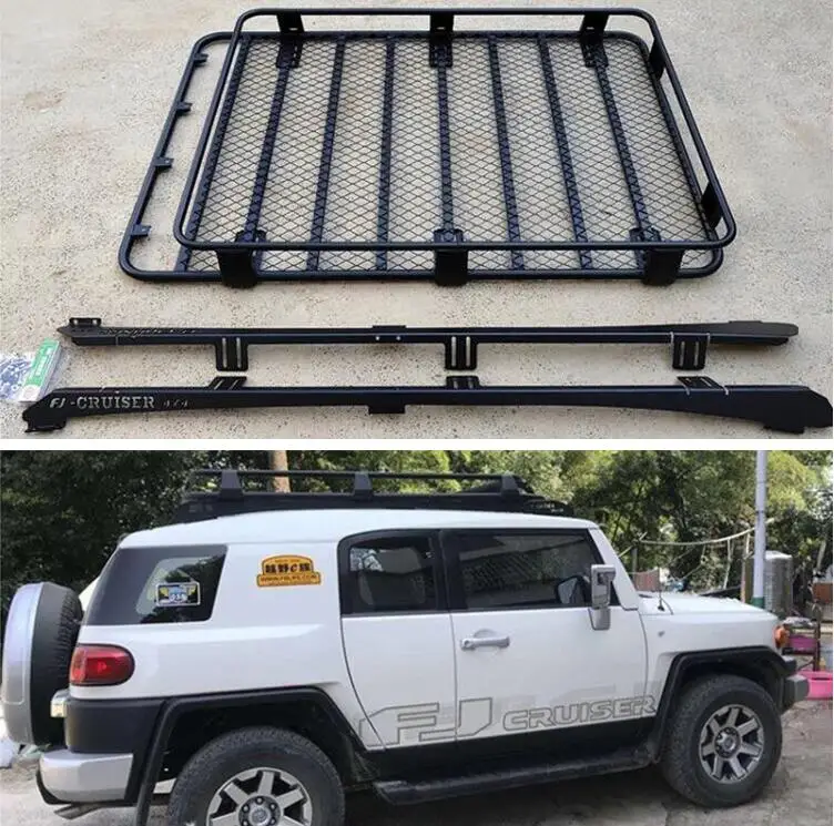 S Fit For Toyota Fj Cruiser 2007-2020 Top Roof Rack Rail Luggage Cross Bar Rail Boxes