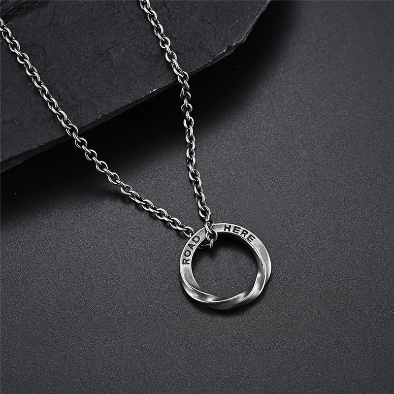

Minimalist Jewelry Fashion Mobius Band Wireless Loop Pendant Luxury Designs Stainless Steel Chain Necklace for Women Accessories