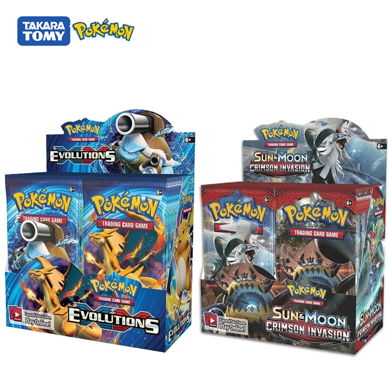 324 unids/caja de Pokemon sol y luna c&oacute;smica Eclipse Crlmson invasi&oacute;n Pok&eacute;mon ingl&eacute;s franc&eacute;s de caja comercial brillante tarjeta de juego Juguetes-0