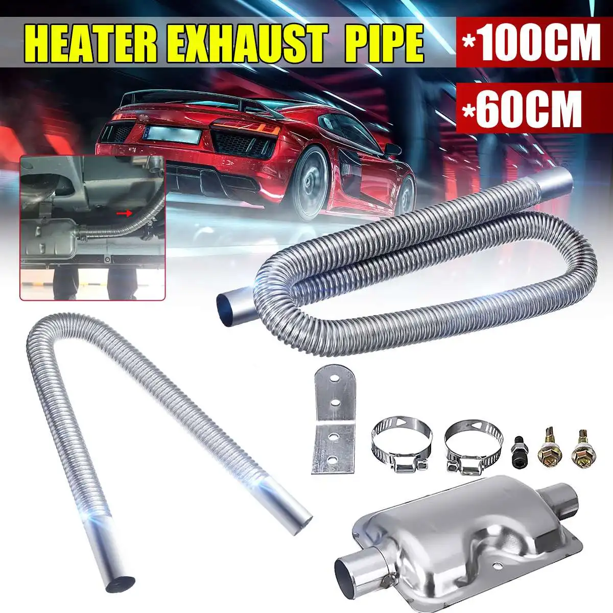 Воздушный парковочный обогреватель для автомобиля 60/100 см воздуховодная труба