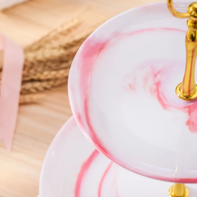 Фруктовые Тарелки для закусок 3 слоя Европейский костяной Китай Мраморная