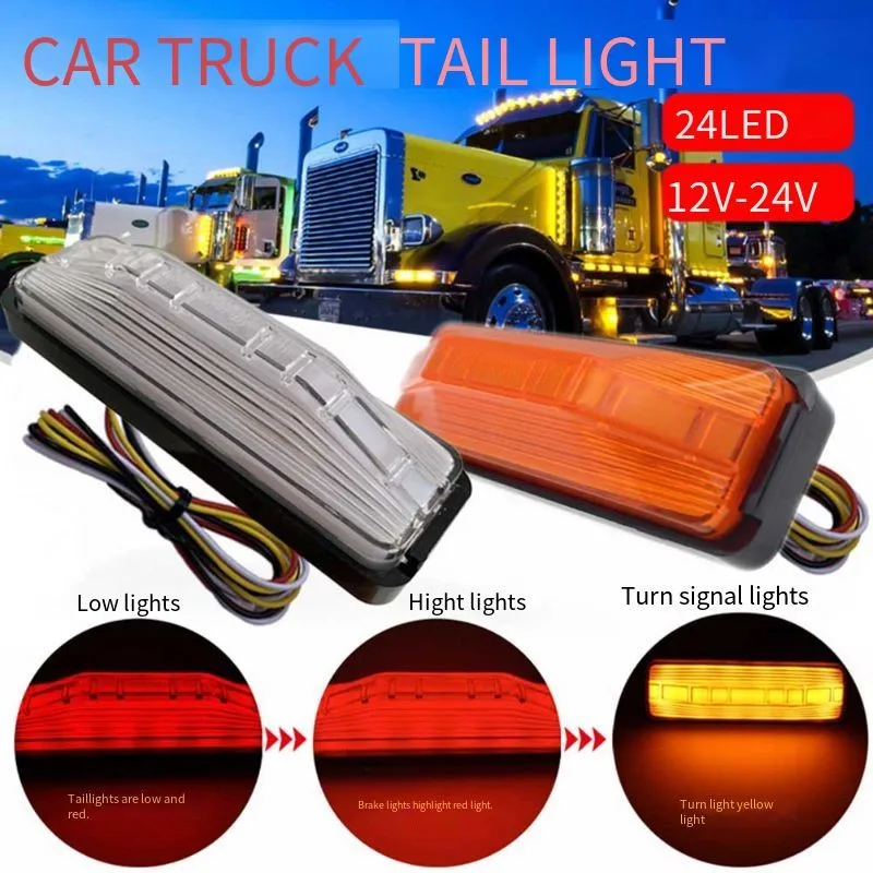 

2x Trailer 28LED Running Water Double Color Stop/Turn/Tail Light Waterproof 28LED Cargo Truck Trailer Modified Light New Product