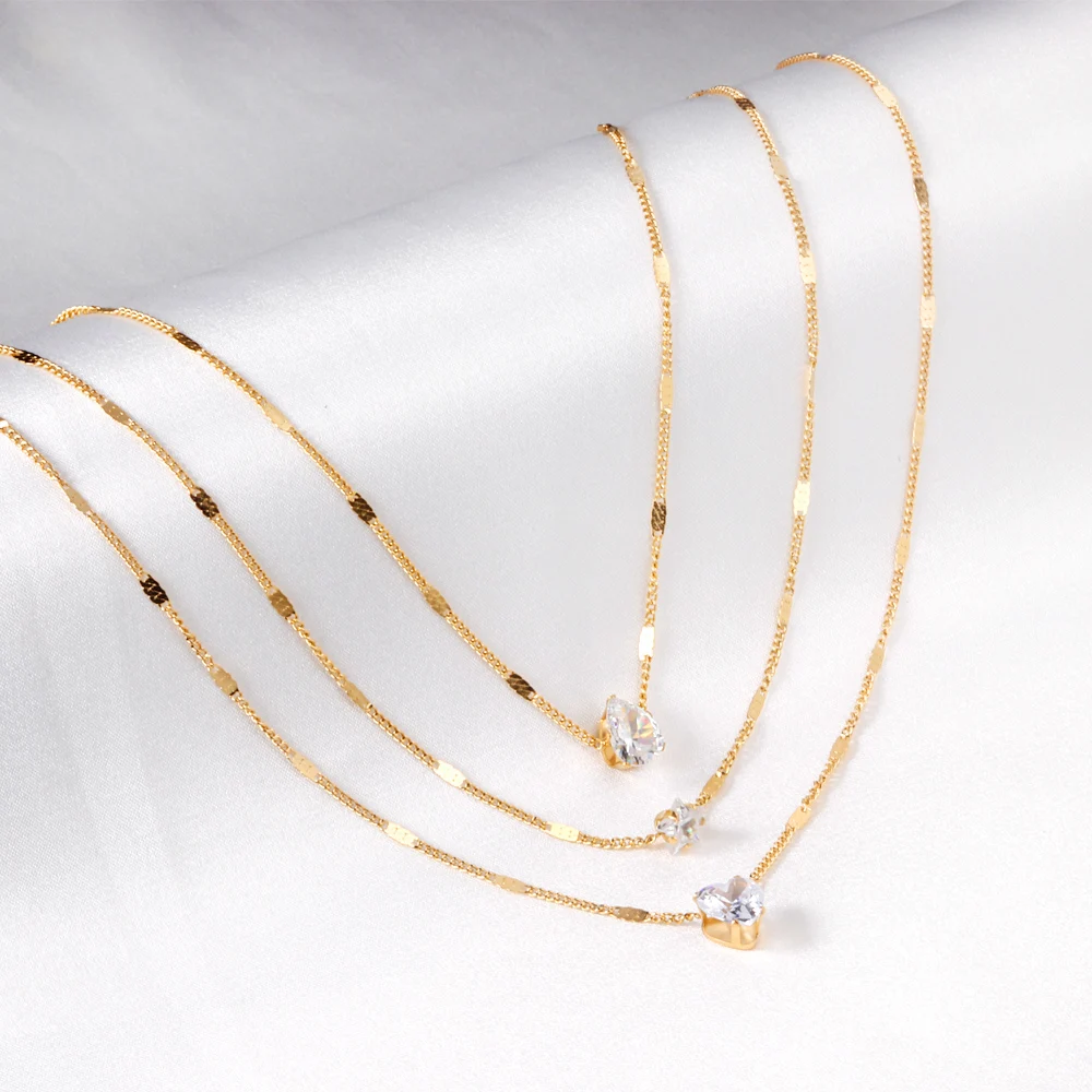 

Трехслойное ожерелье LUXUKISSKIDS с подвеской в форме сердца, колье для женщин, роскошное блестящее ожерелье, новинка 2022