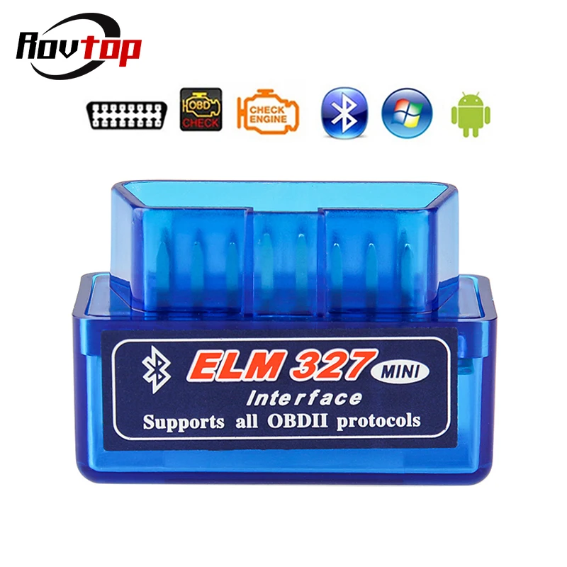 Rovtop ELM327 V1.5 Bluetooth OBD2 OBDII автоматический считыватель кодов сканирующие инструменты ELM 327 Автомобильные диагностические инструменты сканер для Android Symbian Z2
