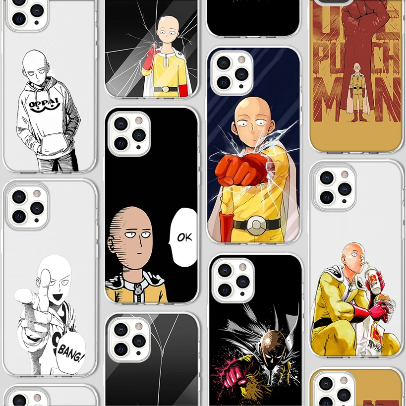 Милый чехол для Iphone 12 IPhone 11 Pro XR 7 X XS Max Mini 8 6 6S Plus 5 SE 2020 силиконовый One Punch Man |