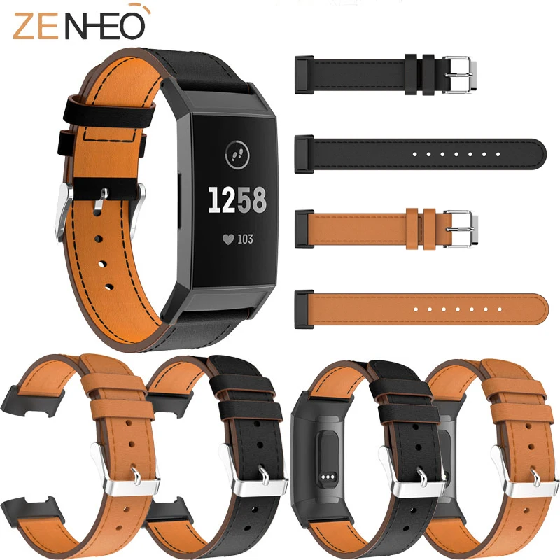 

18mm Genuine Leather Wristband business Bracelet Replacement For Fitbit Charge 3 Smart Watchband For Fitbit Charge 3 Bands strap