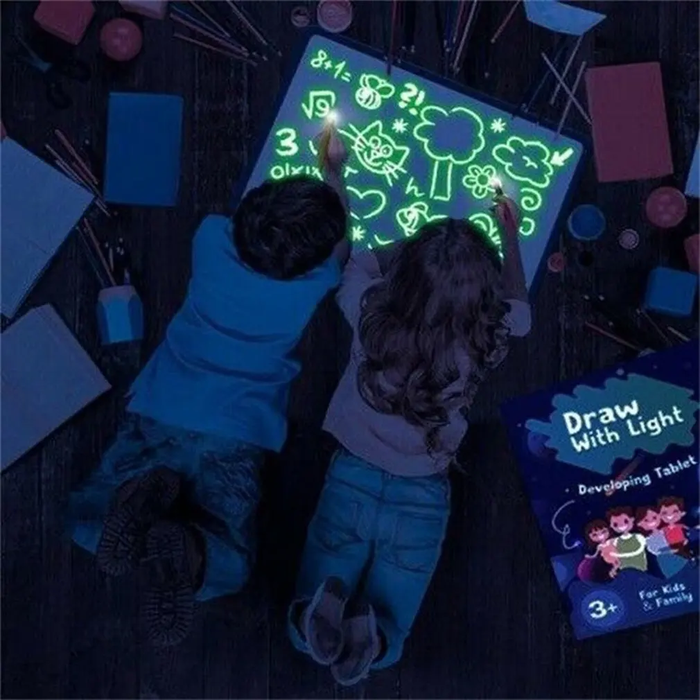 

A5 A4 A3 3d Luminous Drawing Light Board Graffiti Drawing Board Magic Draw Educational Light Fun Developing Toy Draw Board