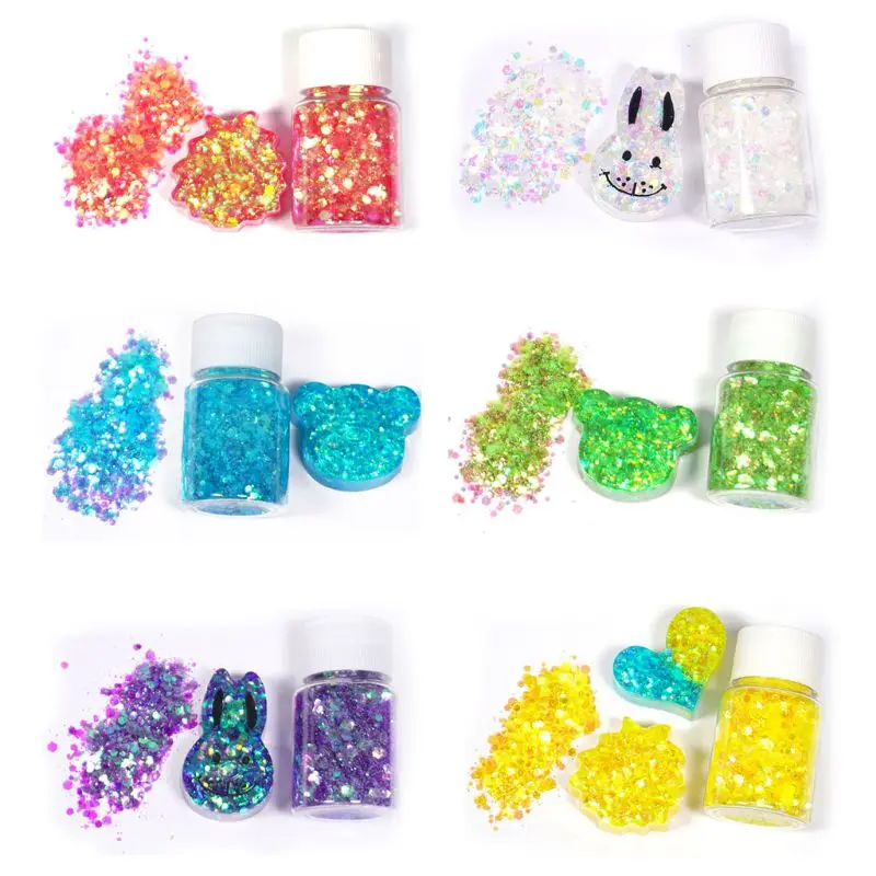 

10g Illusory Color Handmade Glitter Sequins Mixed Crystal Epoxy Mold Quicksand Oil Decor Sequins Jewelry Making Fillings