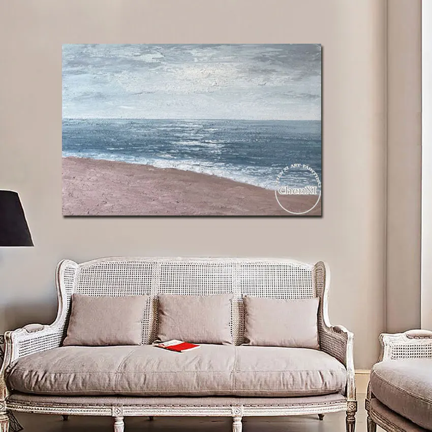 2022 картина маслом на холсте без рамки в пасмурном и солнечном обеде, восхитительный вид на море, большая Настенная картина, Современное украшение квартиры